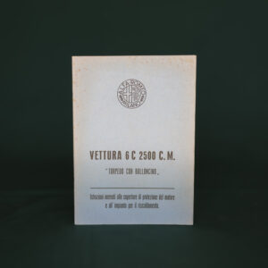 Libretto istruzioni Alfa Romeo 6C 2500 C.M. a.1942