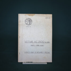 Catalogo parti ricambio Speciali Alfa Romeo 6C 2500 2° serie
