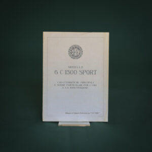 Allegato al Libretto Alfa Romeo 6C 1500 Sport