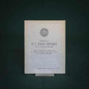 Allegato al Libretto Alfa Romeo 6C 1500 Sport con Compressore