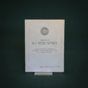 Allegato al Libretto Alfa Romeo 6C 1750 Sport